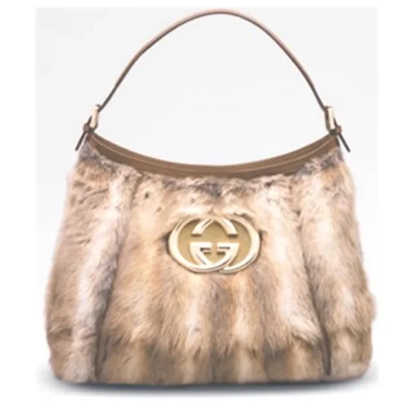 Gucci brit hobo bag in fur - Picture 3 of 13